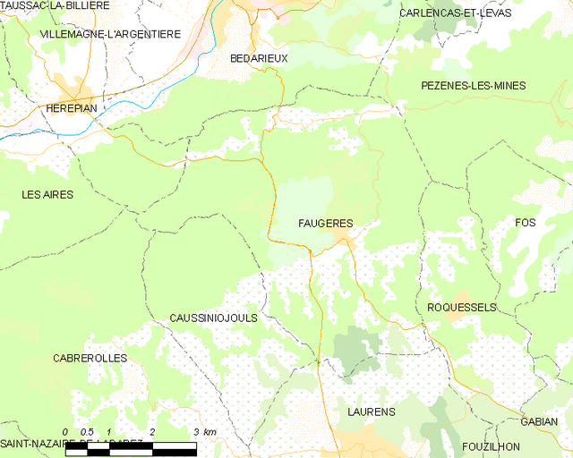 Faugères - Localizazion