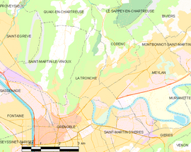 Mapa obce La Tronche