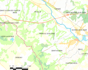 Poziția localității Mareuil-sur-Cher