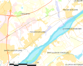 Mapa obce Thouaré-sur-Loire