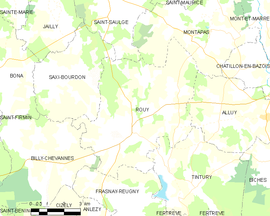 Mapa obce Rouy