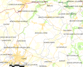 Mapa obce Athis-de-l’Orne