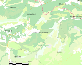 Mapa obce La Roque-Esclapon