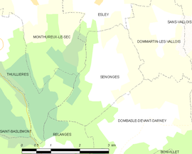 Mapa obce Senonges