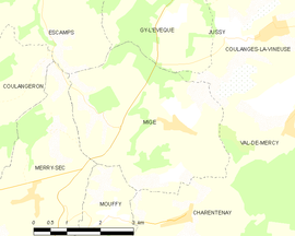 Mapa obce Migé