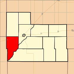 托伦顿镇区在爱德华兹县的位置