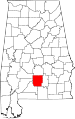 Mapa del estado que destaca el condado de Butler