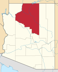 Округ Коконіно на мапі штату Аризона highlighting