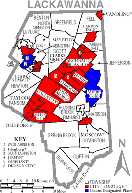 Kaart van Lackawanna County