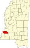 Mapa de Mississippi destacando el condado de Jefferson.svg