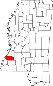 Map of Mississippi highlighting Jefferson County.svg