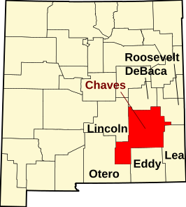 Locatie van Chaves County in New Mexico