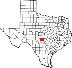 Karte von Gillespie County innerhalb von Texas