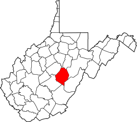 Map of West Virginia highlighting Webster County.svg