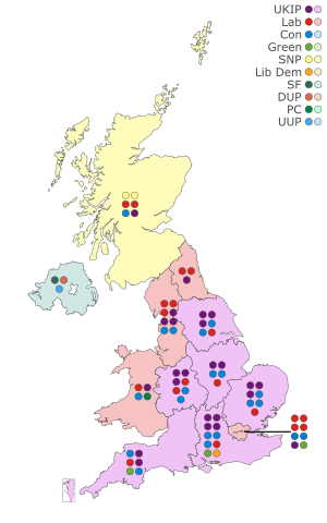 Kort over valget til Europa -Parlamentet (2014) (Storbritannien) .svg