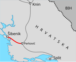 Map railway Sibenik-Perkovic hr.svg