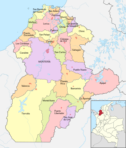 Municipalities in the Córdoba Department.