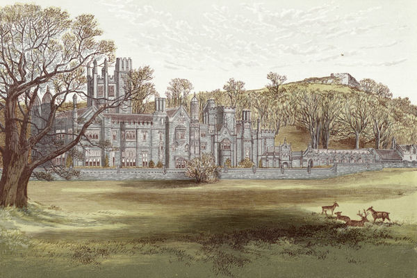 Painting of Margam Abbey, it became Margam Castle