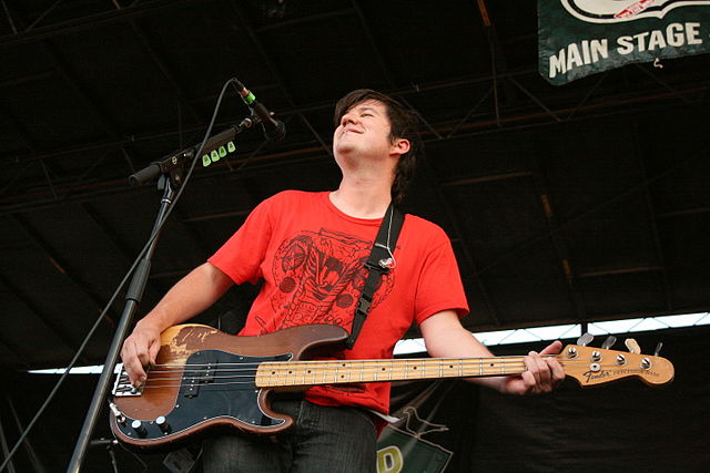 Bassist Matthew Taylor on the Warped Tour in 2008.