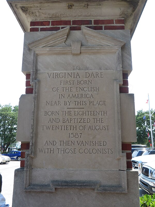 Monument to Virginia Dare, Manteo, Roanoke Island, North Carolina