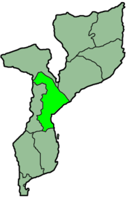 Harta provinciei Sofala în cadrul Mozambicului