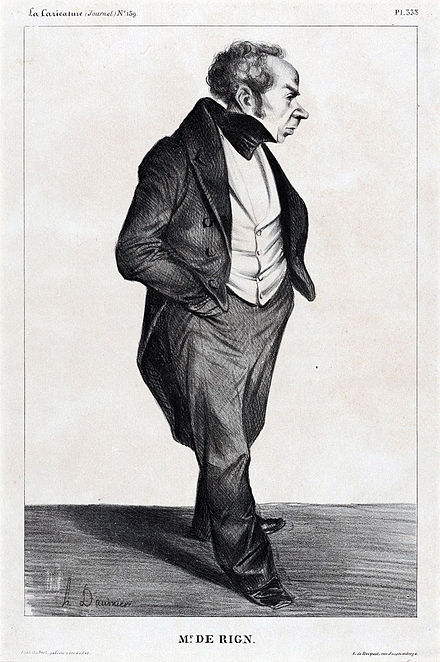 Mr de Rigny, caricature d'Henri de Rigny par Honoré Daumier (1833).