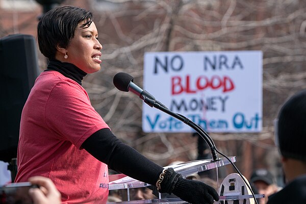 Bowser at a March for Our Lives rally in 2018