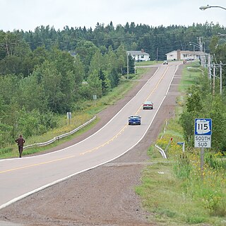 New Brunswick Route 115 highway in New Brunswick
