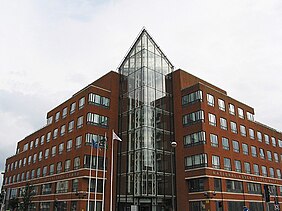 Red brick modern six-floor building