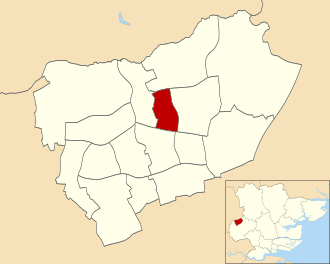 Location of Netteswell East ward Netteswell East ward in Harlow 1976.svg