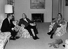 Nixon with Rebozo and Hoover in the Oval Office