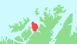Kaart van Kvaløya Fálá