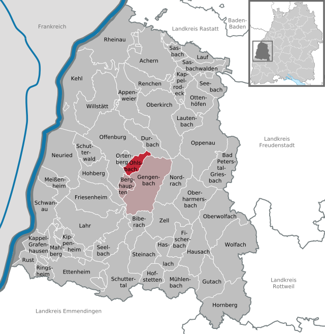 Elhelyezkedése Baden-Württemberg térképén