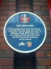 L'emplacement du premier fish-and-chip shop à Oldham (Lancashire).