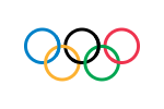 The Olympic symbol of five interlocking rings.
