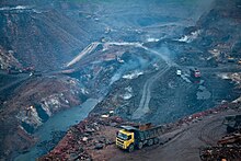 Jharia coalfields Open pit mine in Jharia.jpg