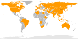 Countries served by PEK as of 2014