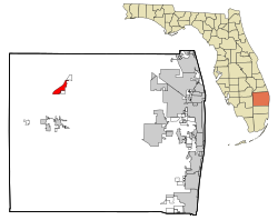 Palm Beach County Florida Incorporated and Unincorporated areas Pahokee Highlighted.svg