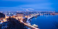 Panoramic view of the Dnieper River right bank. Kiev, Ukraine, Eastern Europe.