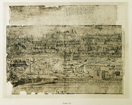 Partial view of Seraglio Point (Sarayburnu) with Topkapi Palace and Incirli Kiosk - Lorck Melchior - 1559.jpg