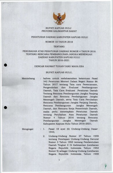 File:Perda Kab. Kapuas Hulu Nomor 10 Tahun 2018.pdf