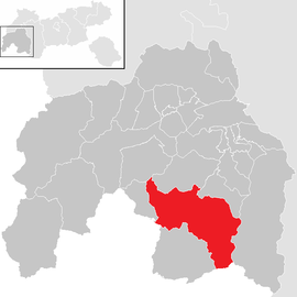 Poloha obce Pfunds v okrese Landeck (klikacia mapa)