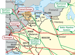 Магістральні трубопроводи Східної Європи (англ.)