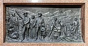 Bronze Relief of Settlers