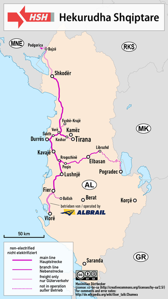 File:Railway map of Albania.png