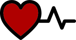 Red heart with heartbeat logo