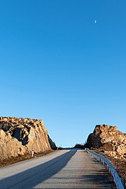 Road through cliffs in Ramsvik