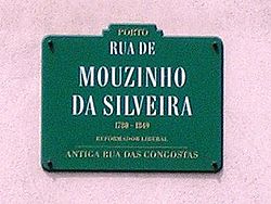 Rua Mouzinho Silveira placa (Porto).JPG