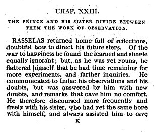 Page 61 of Philip Rusher's edition of Rasselas. This section uses a small cap 'g' at the start of words. Rusher Rasselas 1804 edition page 61.jpg