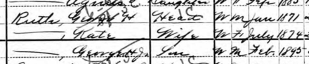 George Herman Ruth Sr. family in the 1900 US Census